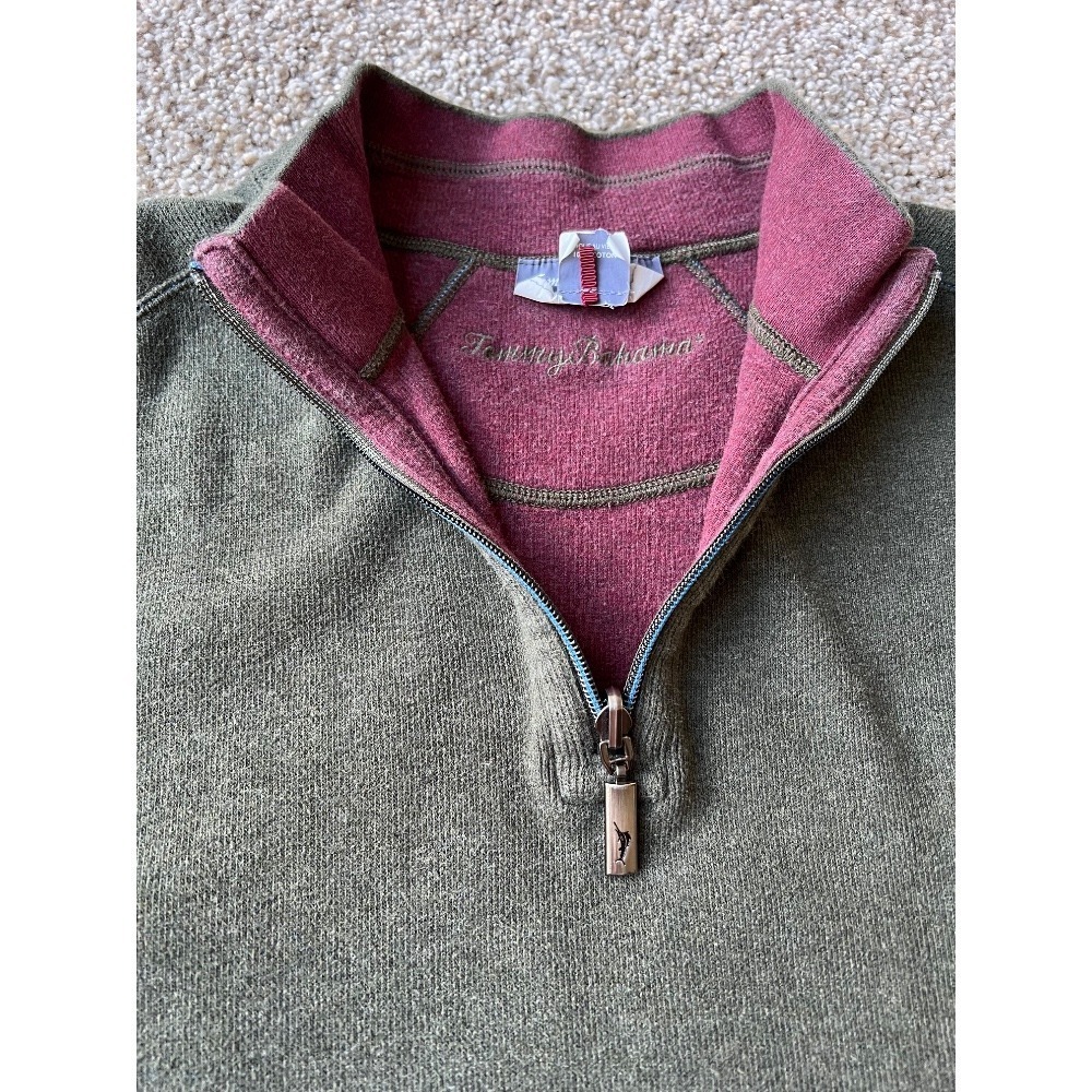 Tommy Bahama crew neck khaki sweater pullover men size L - Picture 7 of 9